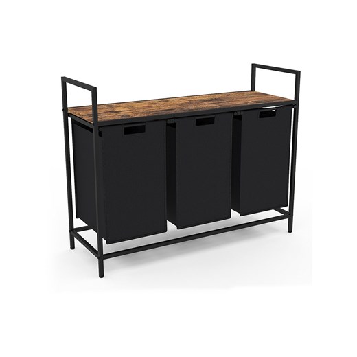 IDOMYA Essentials Kosz &quot;Elize&quot; w kolorze czarno-brązowym na pranie - 93 x 72 x 33 cm ze sklepu Limango Polska w kategorii Akcesoria łazienkowe - zdjęcie 187705468