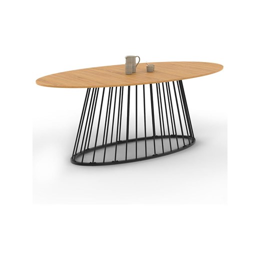 IDOMYA Essentials Stół &quot;Adelle&quot; w kolorze czarno-jasnobrązowym do jadalni - wys. 75 x Ø 200 cm ze sklepu Limango Polska w kategorii Stoliki kawowe - zdjęcie 187705737