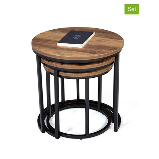 IDOMYA Essentials Stoliki (3 szt.) &quot;Elize&quot; w kolorze brązowo-czarnym Idomya Essentials onesize Limango Polska promocja