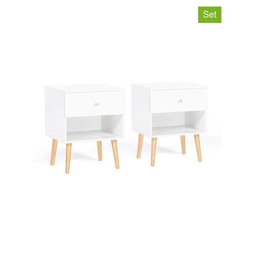 IDOMYA Essentials Stoliki nocne (2 szt.) w kolorze białym - 40 x 50 x 34 cm ze sklepu Limango Polska w kategorii Szafy - zdjęcie 187706185