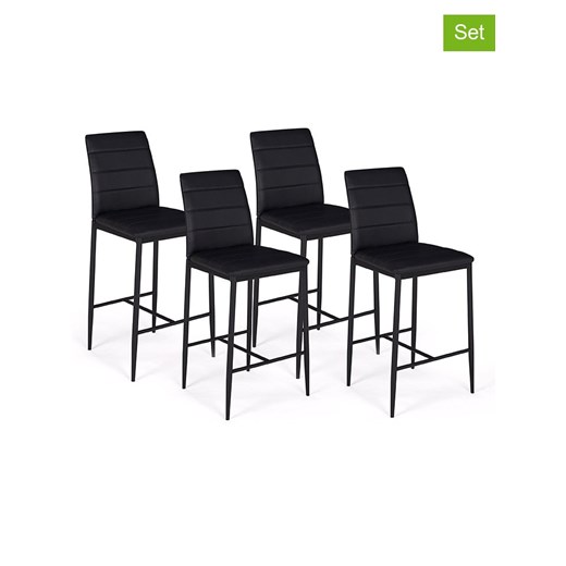 IDOMYA Factory Hockery barowe (4 szt.) &quot;Regilux&quot; w kolorze czarnym - 43 x 100 x 52 cm ze sklepu Limango Polska w kategorii Meble - zdjęcie 187706307