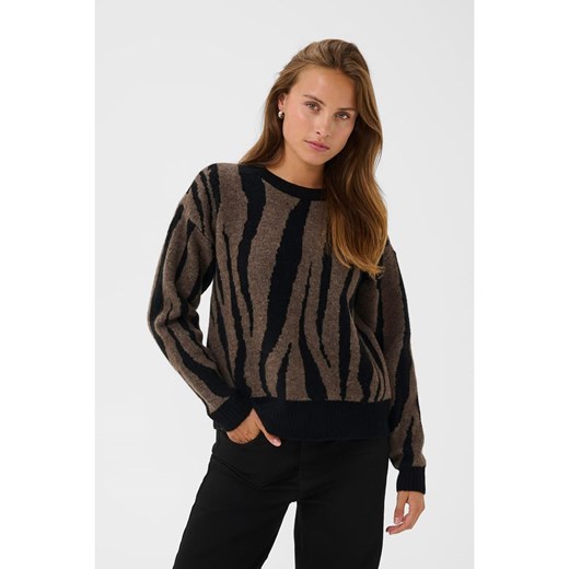 Kaffe Sweter w kolorze czarno-brązowym ze sklepu Limango Polska w kategorii Swetry damskie - zdjęcie 187707788