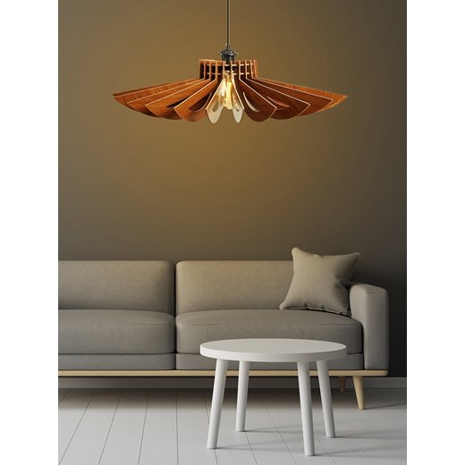 ABERTO DESIGN Lampa wisząca w kolorze jasnobrązowym - 68 x 16 cm ze sklepu Limango Polska w kategorii Oświetlenie - zdjęcie 187707939