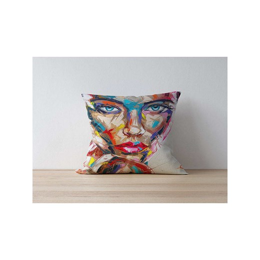 ABERTO DESIGN Poszewka w kolorze beżowo-błękitnym na poduszkę ze sklepu Limango Polska w kategorii Poduszki dekoracyjne - zdjęcie 187708235