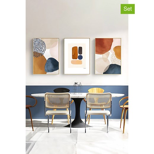 ABERTO DESIGN Druki artystyczne (3 szt.) w ramce - 33 x 48 cm ze sklepu Limango Polska w kategorii Obrazy - zdjęcie 187708389