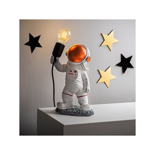 ABERTO DESIGN Lampa dekoracyjna &quot;Astronaut&quot; w kolorze białym - wys. 32 cm ze sklepu Limango Polska w kategorii Oświetlenie - zdjęcie 187708486