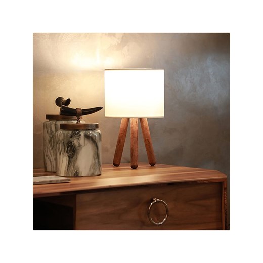 ABERTO DESIGN Lampa stołowa w kolorze brązowo-białym - wys. 32 cm ze sklepu Limango Polska w kategorii Oświetlenie - zdjęcie 187708508