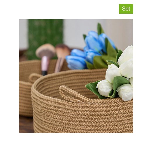 ABERTO DESIGN Koszyki (2 szt.) w kolorze jasnobrązowym - 32 x 12 x 20 cm ze sklepu Limango Polska w kategorii Akcesoria i przechowywanie - zdjęcie 187708888