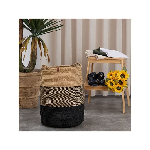 ABERTO DESIGN Kosz w kolorze jasnobrązowo-czarnym - wys. 35 x Ø 22 cm ze sklepu Limango Polska w kategorii Akcesoria i przechowywanie - zdjęcie 187708896