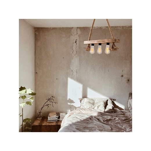 Opviq Lampa wisząca &quot;Erebos&quot; w kolorze jasnobrązowym - 60 x 9 cm ze sklepu Limango Polska w kategorii Oświetlenie - zdjęcie 187709059