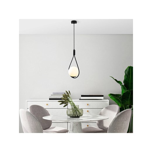 ABERTO DESIGN Lampa wisząca &quot;Gharib&quot; w kolorze czarnym - 136 x 20 cm ze sklepu Limango Polska w kategorii Oświetlenie - zdjęcie 187709159