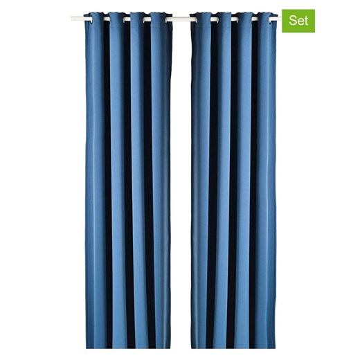 ABERTO DESIGN Zasłony (2 szt.) w kolorze niebieskim ze sklepu Limango Polska w kategorii Tekstylia - zdjęcie 187709198