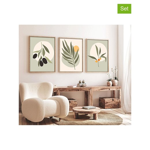 ABERTO DESIGN Druki artystyczne (3 szt.) w drewnianej ramce ze sklepu Limango Polska w kategorii Obrazy - zdjęcie 187709268