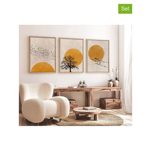 ABERTO DESIGN Druki artystyczne (3 szt.) w ramce ze sklepu Limango Polska w kategorii Obrazy - zdjęcie 187709269