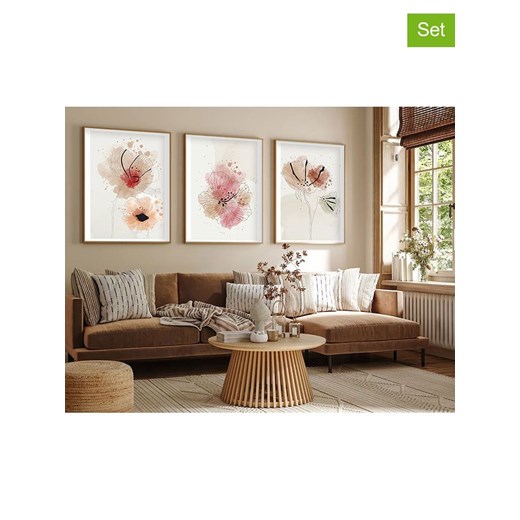 ABERTO DESIGN Druki artystyczne (3 szt.) w drewnianej ramce ze sklepu Limango Polska w kategorii Obrazy - zdjęcie 187709285