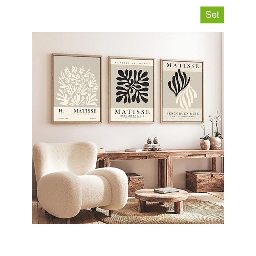 ABERTO DESIGN Druki artystyczne (3 szt.) w ramce ze sklepu Limango Polska w kategorii Obrazy - zdjęcie 187709325