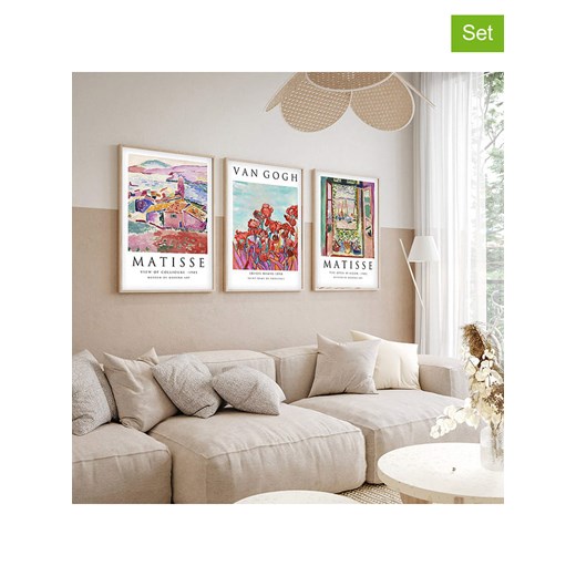 ABERTO DESIGN Druki artystyczne (3 szt.) w drewnianej ramce ze sklepu Limango Polska w kategorii Obrazy - zdjęcie 187709335