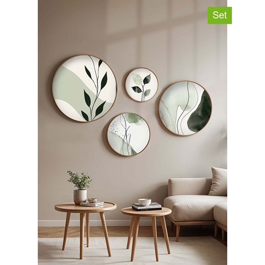 ABERTO DESIGN Druki artystyczne (4 szt.) w drewnianej ramce ze sklepu Limango Polska w kategorii Obrazy - zdjęcie 187709356