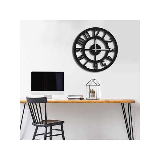 ABERTO DESIGN Zegar ścienny w kolorze czarnym - Ø 49 cm ze sklepu Limango Polska w kategorii Zegary - zdjęcie 187709727