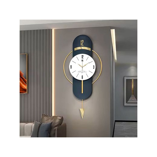 ABERTO DESIGN Zegar ścienny w kolorze złoto-granatowym - 40 x 80 cm ze sklepu Limango Polska w kategorii Zegary - zdjęcie 187710278