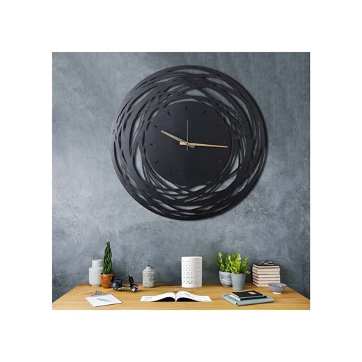 ABERTO DESIGN Zegar ścienny w kolorze czarnym - Ø 70 cm ze sklepu Limango Polska w kategorii Zegary - zdjęcie 187710365