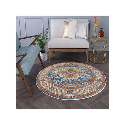 ABERTO DESIGN Dywan w kolorze kremowo-czerwono-niebieskim ze sklepu Limango Polska w kategorii Dywany - zdjęcie 187710545