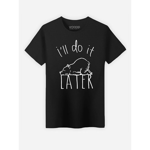 WOOOP Koszulka &quot;I&apos;ll Do It Later&quot; w kolorze czarnym ze sklepu Limango Polska w kategorii T-shirty męskie - zdjęcie 187710716