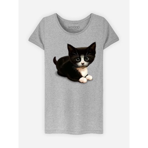 WOOOP Koszulka &quot;Cute Cat &quot; w kolorze szarym ze sklepu Limango Polska w kategorii Bluzki damskie - zdjęcie 187710748
