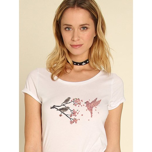 WOOOP Koszulka &quot;Blossom Bird&quot; w kolorze białym ze sklepu Limango Polska w kategorii Bluzki damskie - zdjęcie 187710759
