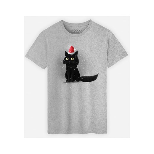 WOOOP Koszulka &quot;Christmas Cat&quot; w kolorze szarym ze sklepu Limango Polska w kategorii T-shirty męskie - zdjęcie 187710775