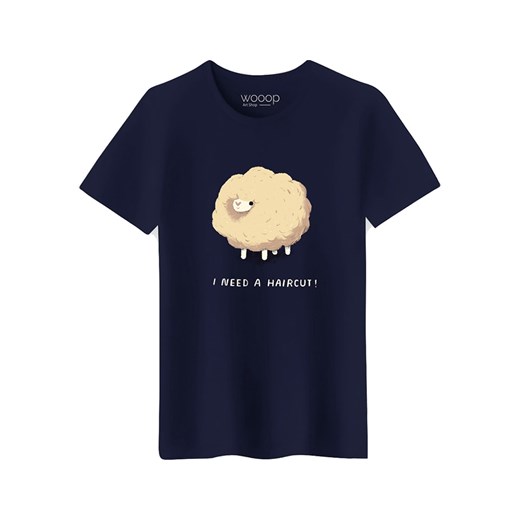 WOOOP Koszulka &quot;Haircut Sheep&quot; w kolorze granatowym ze sklepu Limango Polska w kategorii T-shirty męskie - zdjęcie 187710779