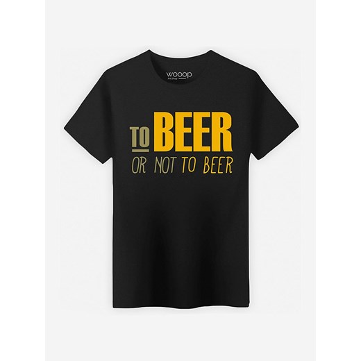 WOOOP Koszulka &quot;To Beer or not to Beer&quot; w kolorze czarnym ze sklepu Limango Polska w kategorii T-shirty męskie - zdjęcie 187710787