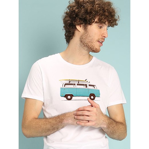 WOOOP Koszulka &quot;Blue Van&quot; w kolorze białym ze sklepu Limango Polska w kategorii T-shirty męskie - zdjęcie 187710789