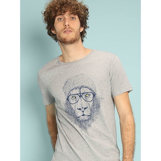 WOOOP Koszulka &quot;Cool lion&quot; w kolorze szarym ze sklepu Limango Polska w kategorii T-shirty męskie - zdjęcie 187710809