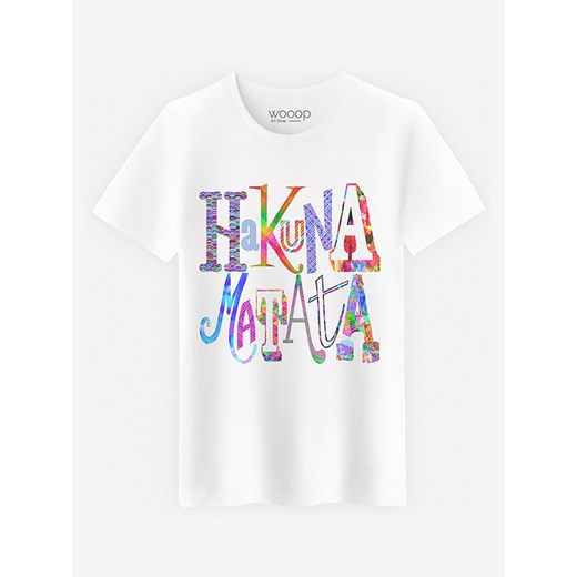 WOOOP Koszulka &quot;Hakuna Matata&quot; w kolorze białym ze sklepu Limango Polska w kategorii T-shirty męskie - zdjęcie 187710815