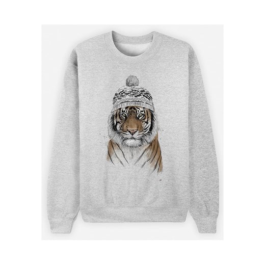 WOOOP Bluza &quot;Siberian Tiger&quot; w kolorze szarym ze sklepu Limango Polska w kategorii Bluzy damskie - zdjęcie 187710826