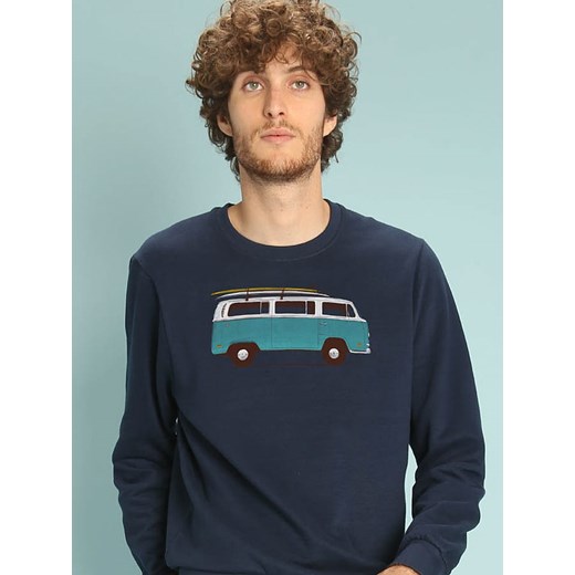 WOOOP Bluza &quot;Blue Van&quot; w kolorze granatowym ze sklepu Limango Polska w kategorii Bluzy męskie - zdjęcie 187710836