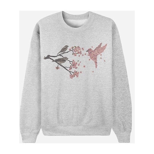 WOOOP Bluza &quot;Blossom Bird&quot; w kolorze szarym ze sklepu Limango Polska w kategorii Bluzy damskie - zdjęcie 187710848