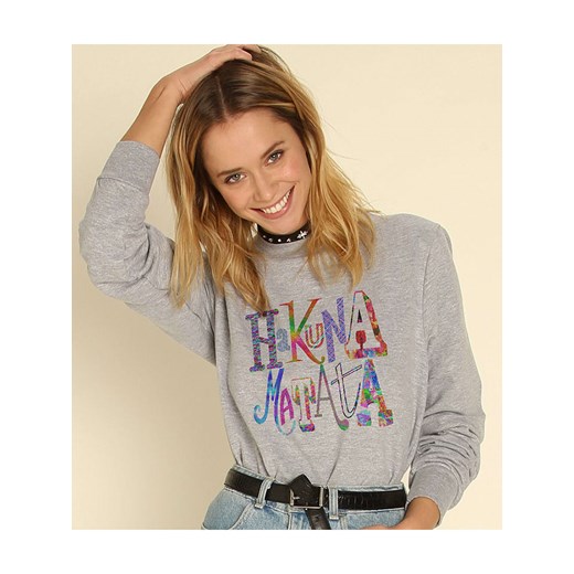 WOOOP Bluza &quot;Hakuna Matata&quot; w kolorze szarym ze sklepu Limango Polska w kategorii Bluzy damskie - zdjęcie 187710849
