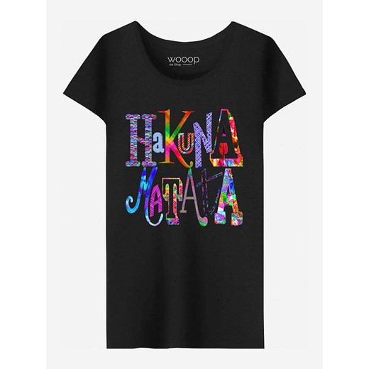 WOOOP Koszulka &quot;Hakuna Matata&quot; w kolorze czarnym ze sklepu Limango Polska w kategorii Bluzki damskie - zdjęcie 187710865
