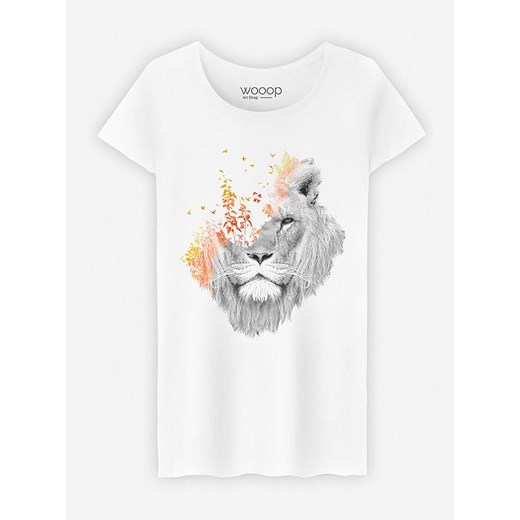 WOOOP Koszulka &quot;If I Roar&quot; w kolorze białym ze sklepu Limango Polska w kategorii Bluzki damskie - zdjęcie 187710868