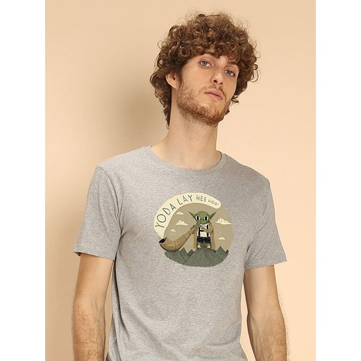 WOOOP Koszulka &quot;Yoda layheehoo&quot; w kolorze szarym ze sklepu Limango Polska w kategorii T-shirty męskie - zdjęcie 187710908