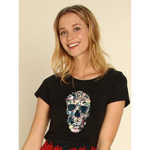 WOOOP Koszulka &quot;Vintage Skull&quot; w kolorze czarnym ze sklepu Limango Polska w kategorii Bluzki damskie - zdjęcie 187710916