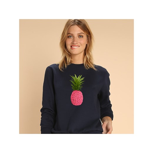 WOOOP Bluza &quot;Floral pineapple&quot; w kolorze granatowym ze sklepu Limango Polska w kategorii Bluzy damskie - zdjęcie 187710935