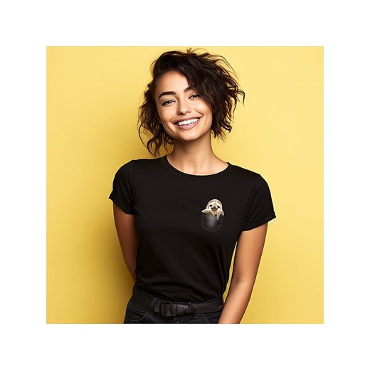 WOOOP Koszulka &quot;Pocket Sloth&quot; w kolorze czarnym ze sklepu Limango Polska w kategorii Bluzki damskie - zdjęcie 187710947