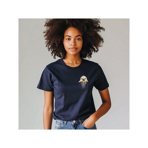WOOOP Koszulka &quot;Pocket Sloth&quot; w kolorze granatowym ze sklepu Limango Polska w kategorii Bluzki damskie - zdjęcie 187710948
