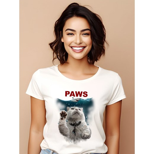 WOOOP Koszulka &quot;Paws&quot; w kolorze białym ze sklepu Limango Polska w kategorii Bluzki damskie - zdjęcie 187710958