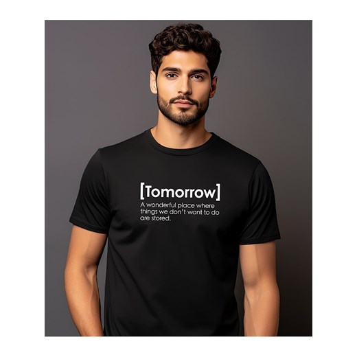 WOOOP Koszulka &quot;Tomorrow definition&quot; w kolorze czarnym ze sklepu Limango Polska w kategorii T-shirty męskie - zdjęcie 187710969