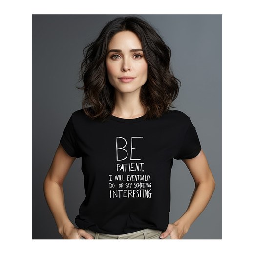 WOOOP Koszulka &quot;Be patient&quot; w kolorze czarnym ze sklepu Limango Polska w kategorii Bluzki damskie - zdjęcie 187710977