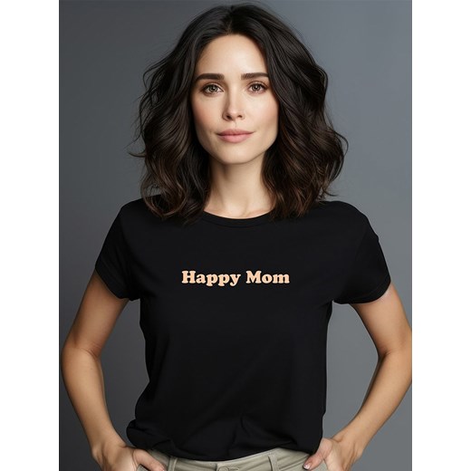 WOOOP Koszulka &quot;Happy Mom&quot; w kolorze czarnym ze sklepu Limango Polska w kategorii Bluzki damskie - zdjęcie 187711016